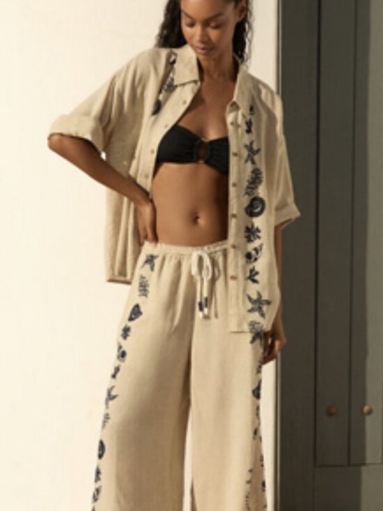 Anthropologie Other - Anthropologie Coastal Linen Blend Pants set